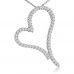 1.30 ct Round Cut Diamond Heart Shape Pendant Necklace (G Color SI-1 Clarity) in 14 kt White Gold 1.30 ct Round Cut Diamond Heart Shape Pendant Necklace (G Color SI-1 Clarity) in 14 kt White Gold